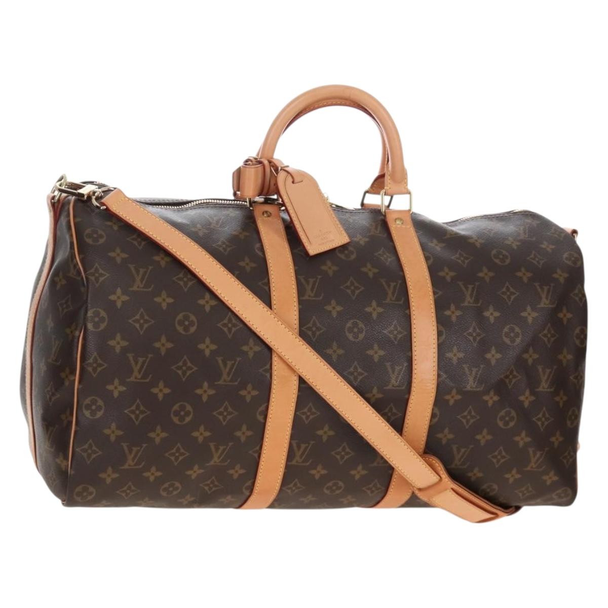 LOUIS VUITTON Monogram Keepall Bandouliere 50 Boston Bag M41416 LV Auth 207688SAV
