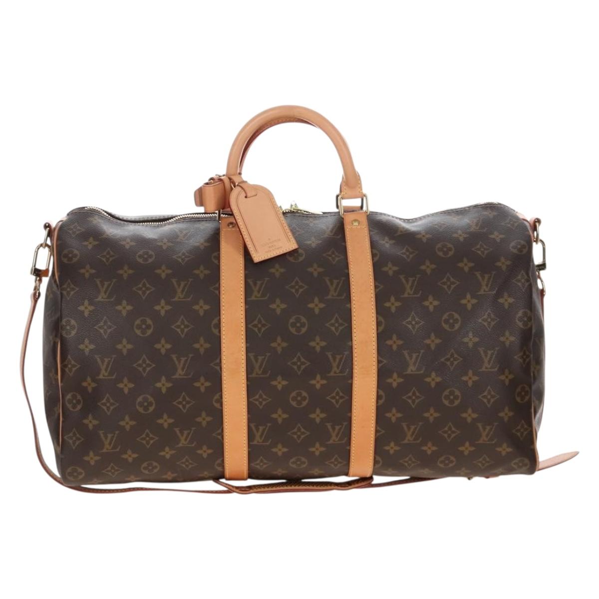LOUIS VUITTON Monogram Keepall Bandouliere 50 Boston Bag M41416 LV Auth 207688SAV