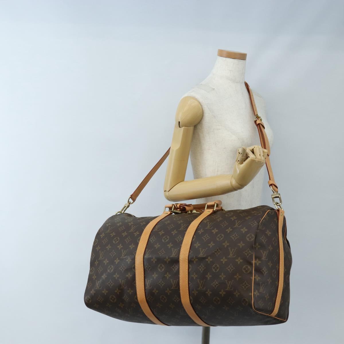 LOUIS VUITTON Monogram Keepall Bandouliere 50 Boston Bag M41416 LV Auth 207688SAV