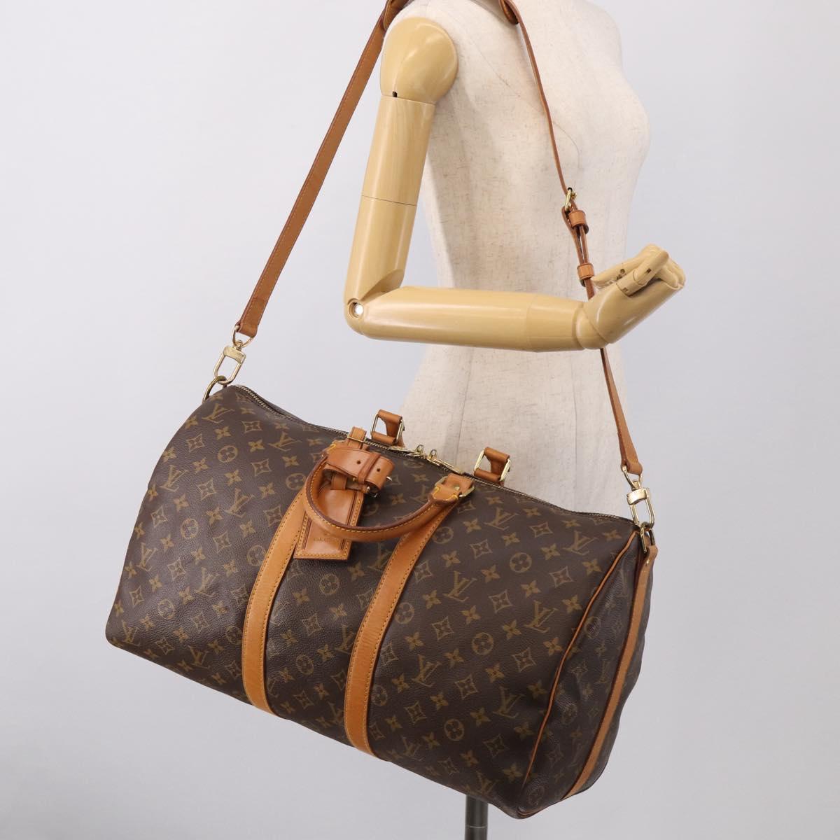 LOUIS VUITTON Monogram Keepall Bandouliere 45 Boston Bag M41418 LV Auth 207689