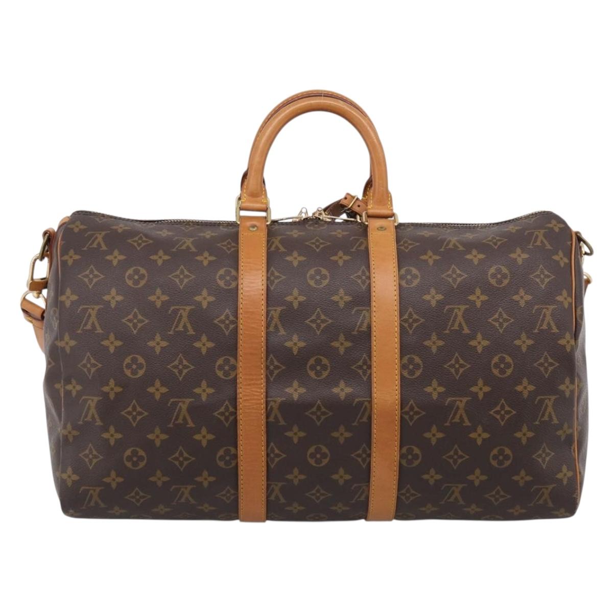 LOUIS VUITTON Monogram Keepall Bandouliere 45 Boston Bag M41418 LV Auth 207689