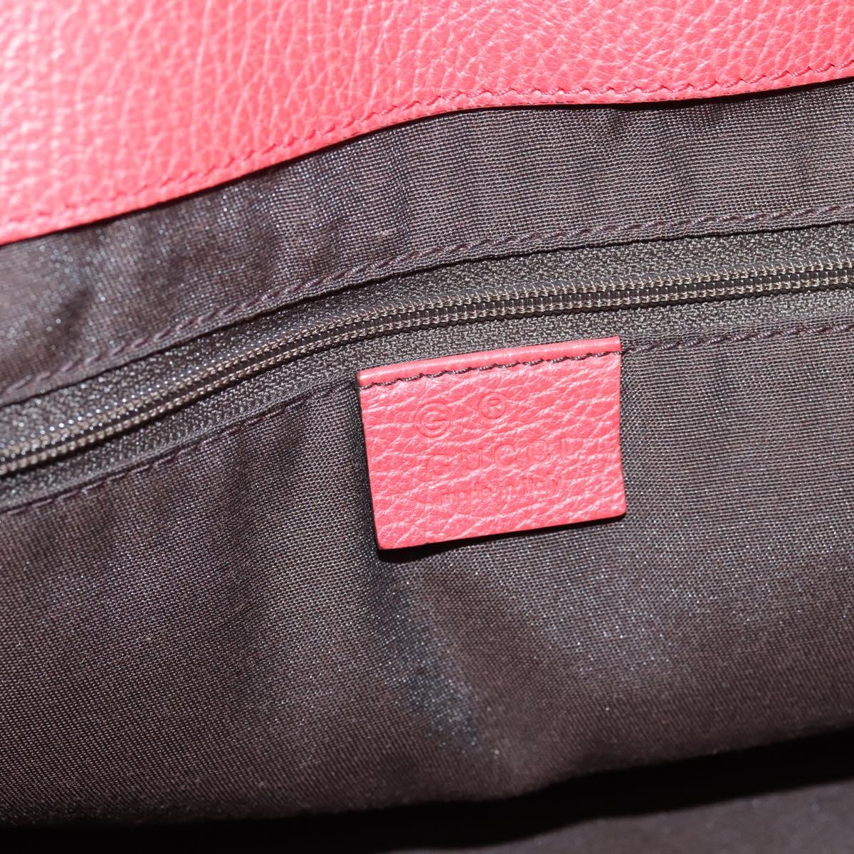 GUCCI Abbey Hand Bag Leather Outlet Red Silver 341491 Auth 207693V