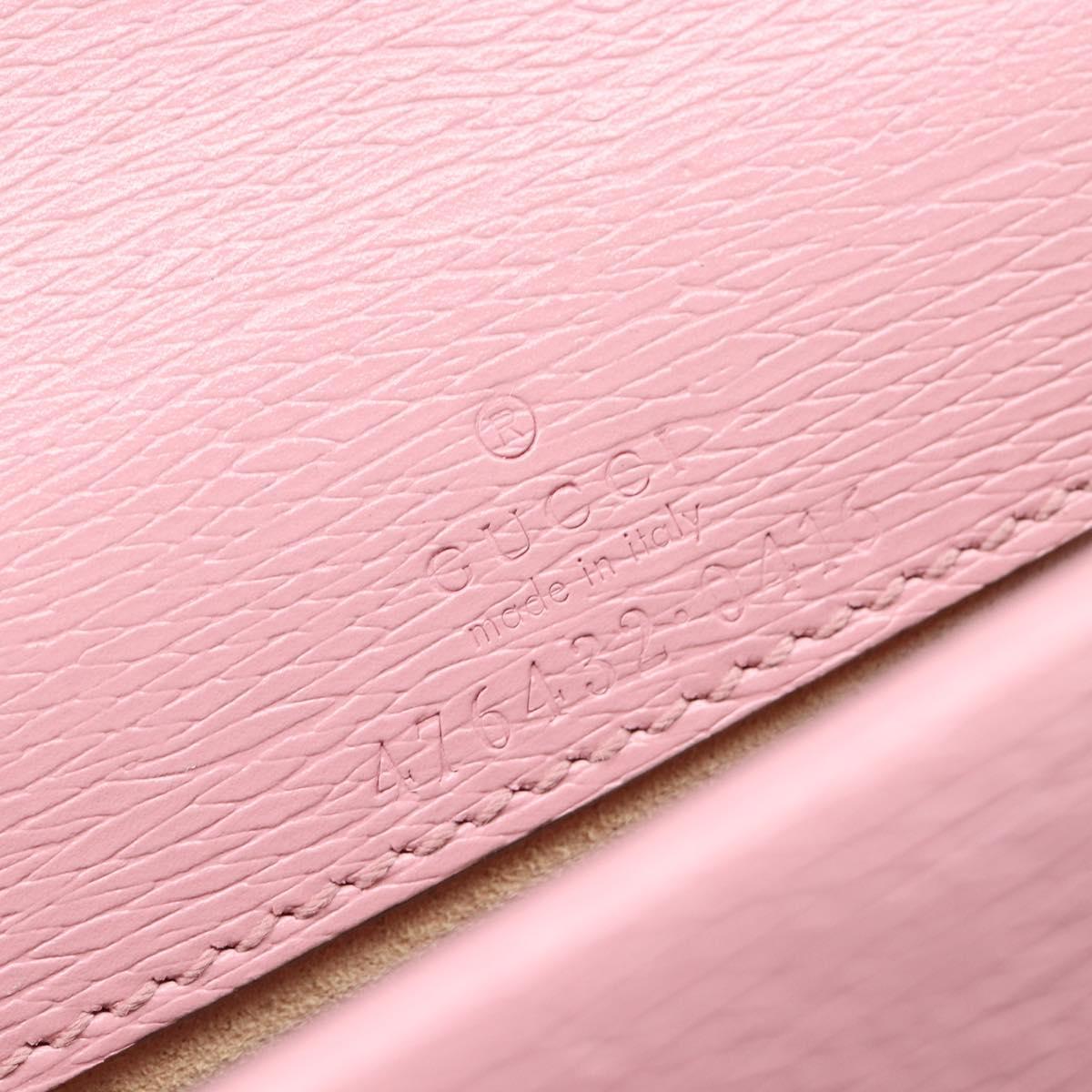 GUCCI Dionysus Chain Shoulder Bag Leather Pink Silver 476432 Auth 207694SAM