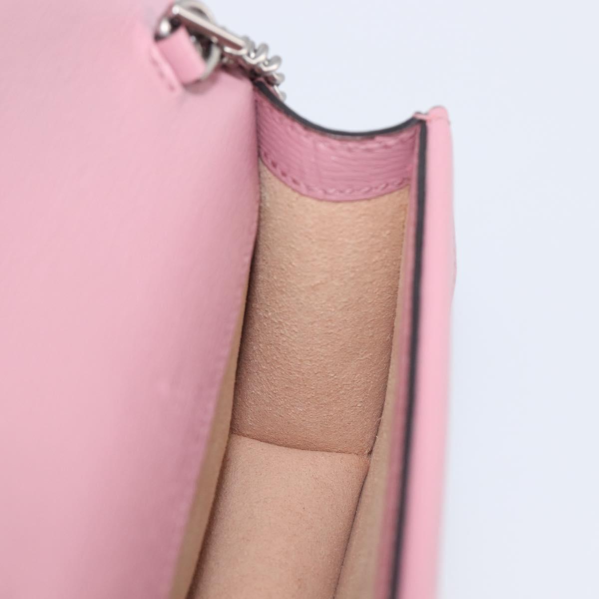 GUCCI Dionysus Chain Shoulder Bag Leather Pink Silver 476432 Auth 207694SAM