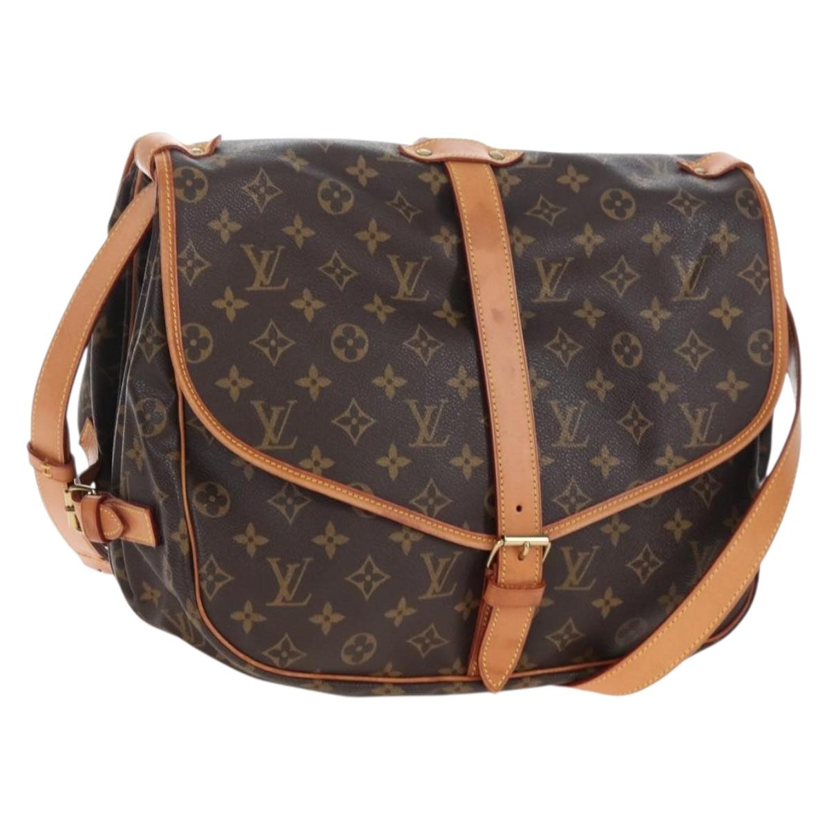 LOUIS VUITTON Monogram Saumur 35 Shoulder Bag M42254 LV Auth 207698V
