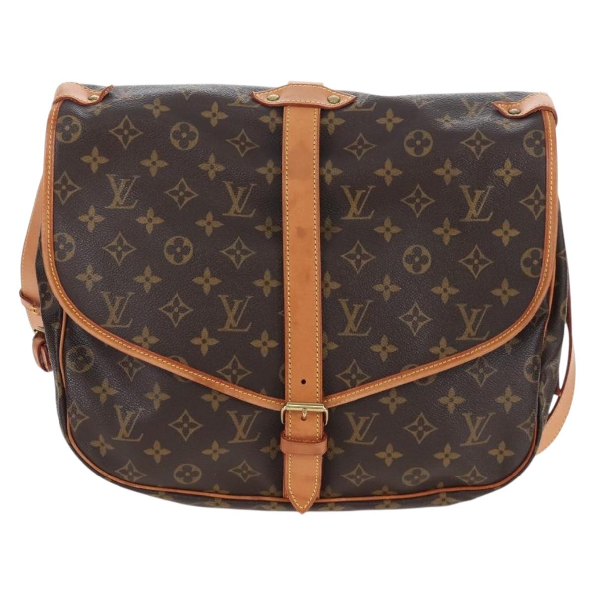 LOUIS VUITTON Monogram Saumur 35 Shoulder Bag M42254 LV Auth 207698V