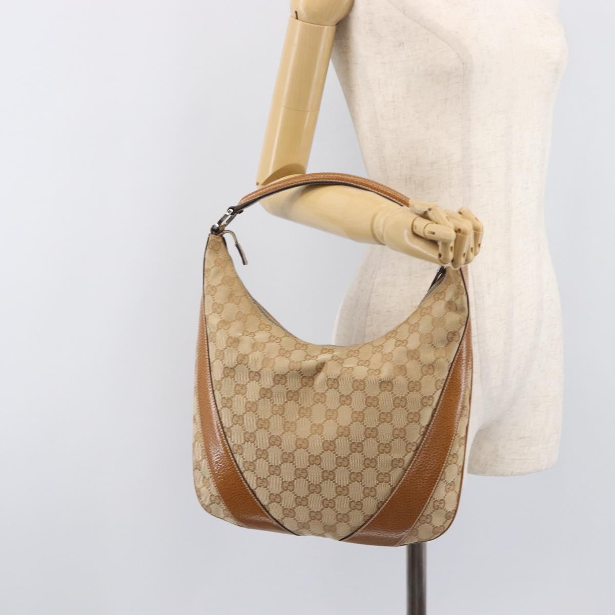 LOUIS VUITTON GG Canvas Shoulder Bag Beige Silver 124357 LV Auth 207700A