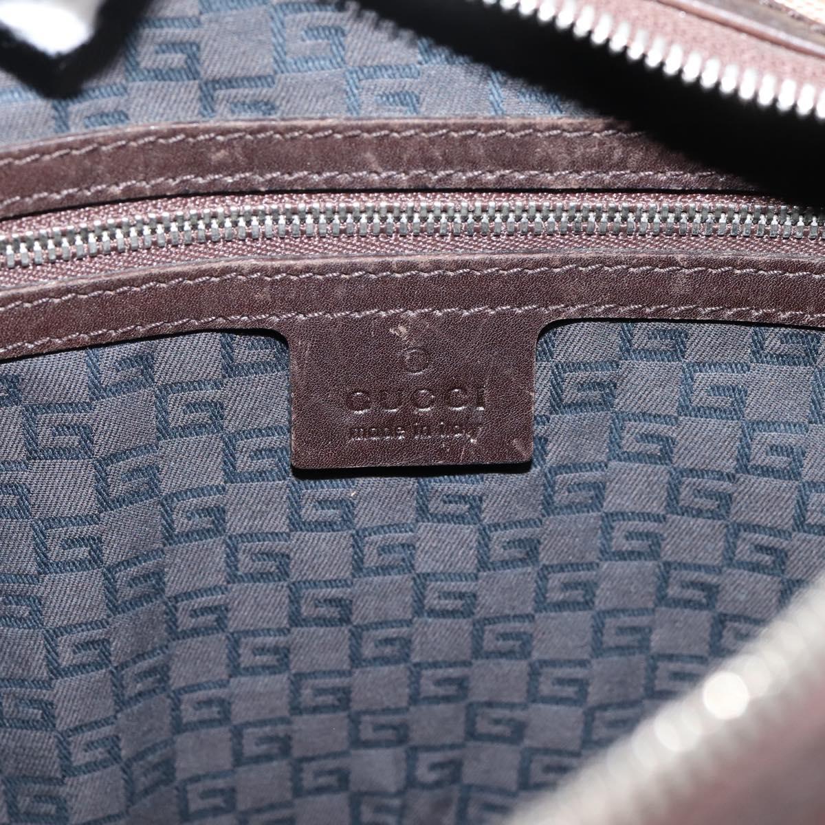 GUCCI Interlocking G Shoulder Bag Canvas Beige Silver 114871 Auth 207703