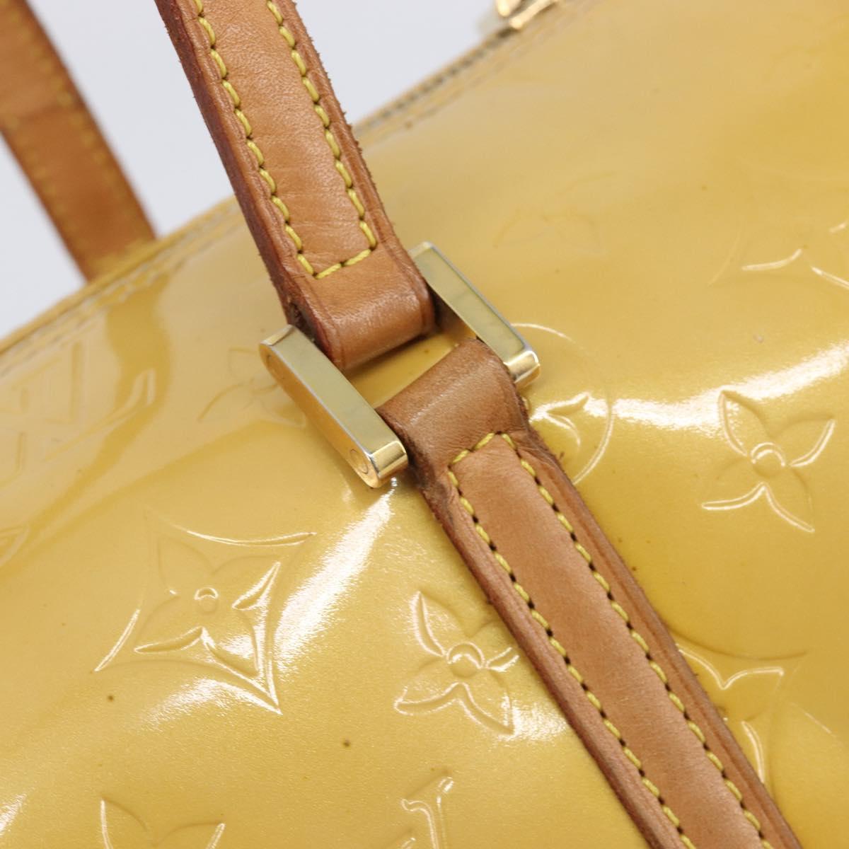 LOUIS VUITTON Monogram Vernis Bedford Hand Bag Beige M91006 LV Auth 207704A