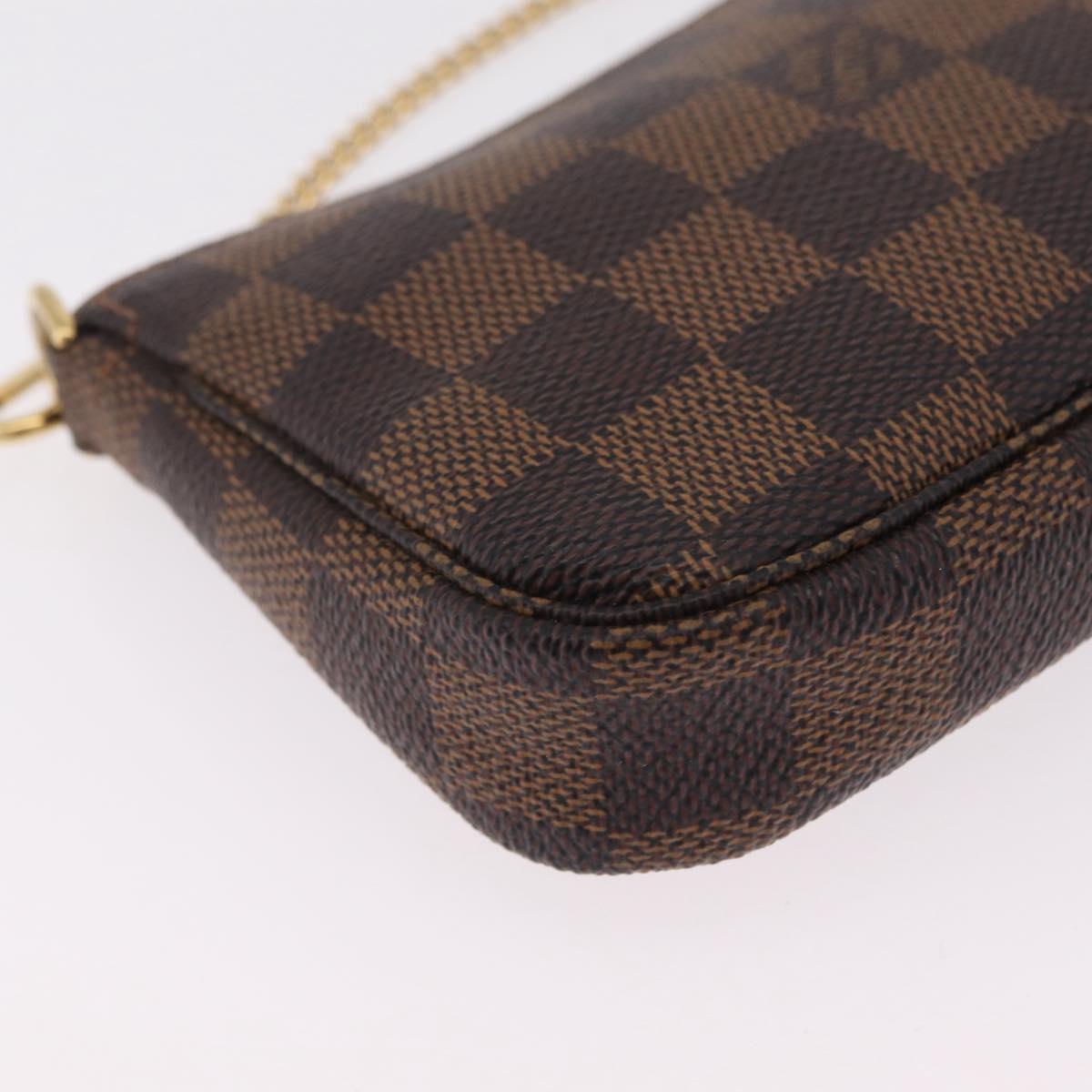 LOUIS VUITTON Damier Ebene Mini Pochette Accessoires Pouch N58009 Auth 207712V