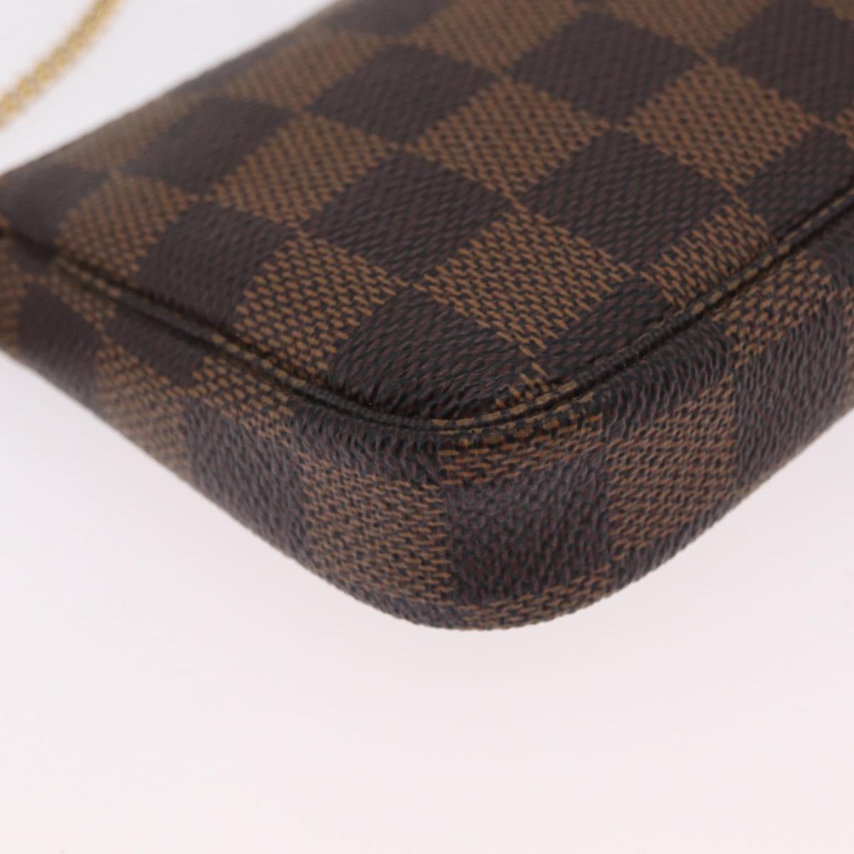 LOUIS VUITTON Damier Ebene Mini Pochette Accessoires Pouch N58009 Auth 207712V