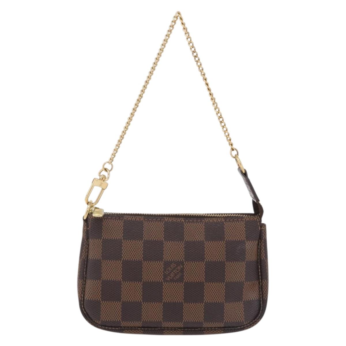 LOUIS VUITTON Damier Ebene Mini Pochette Accessoires Pouch N58009 Auth 207712V