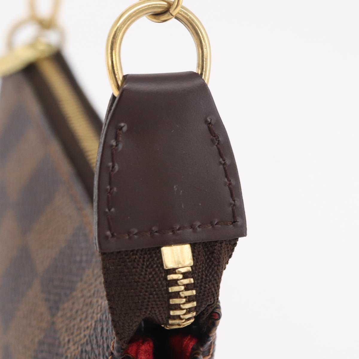 LOUIS VUITTON Damier Ebene Mini Pochette Accessoires Pouch N58009 Auth 207712V