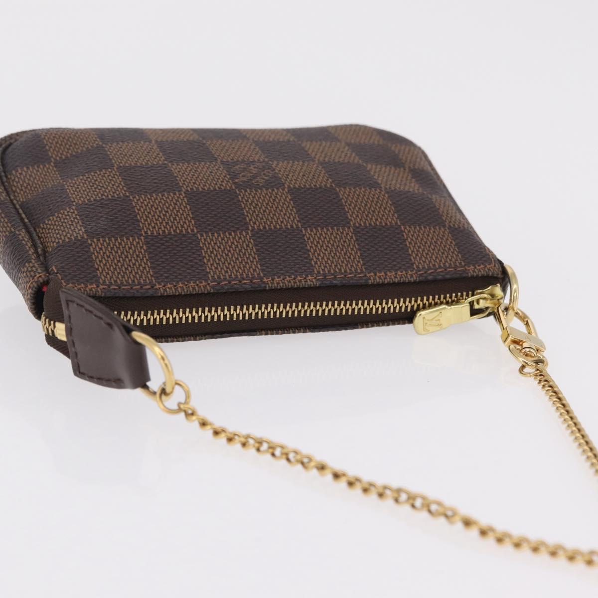 LOUIS VUITTON Damier Ebene Mini Pochette Accessoires Pouch N58009 Auth 207712V