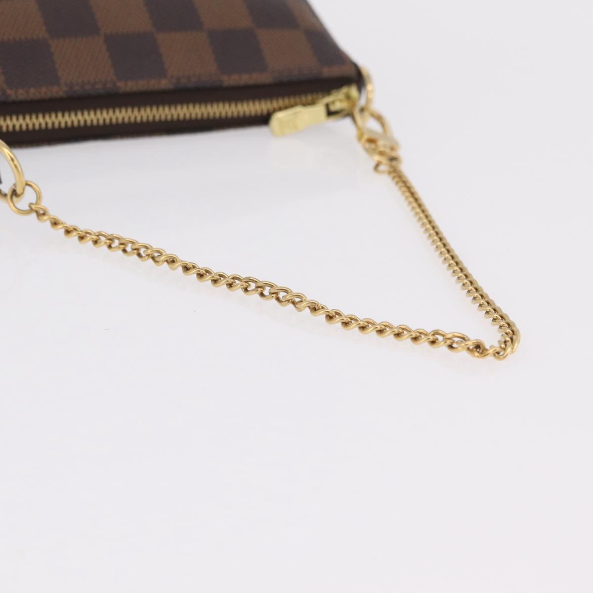 LOUIS VUITTON Damier Ebene Mini Pochette Accessoires Pouch N58009 Auth 207712V