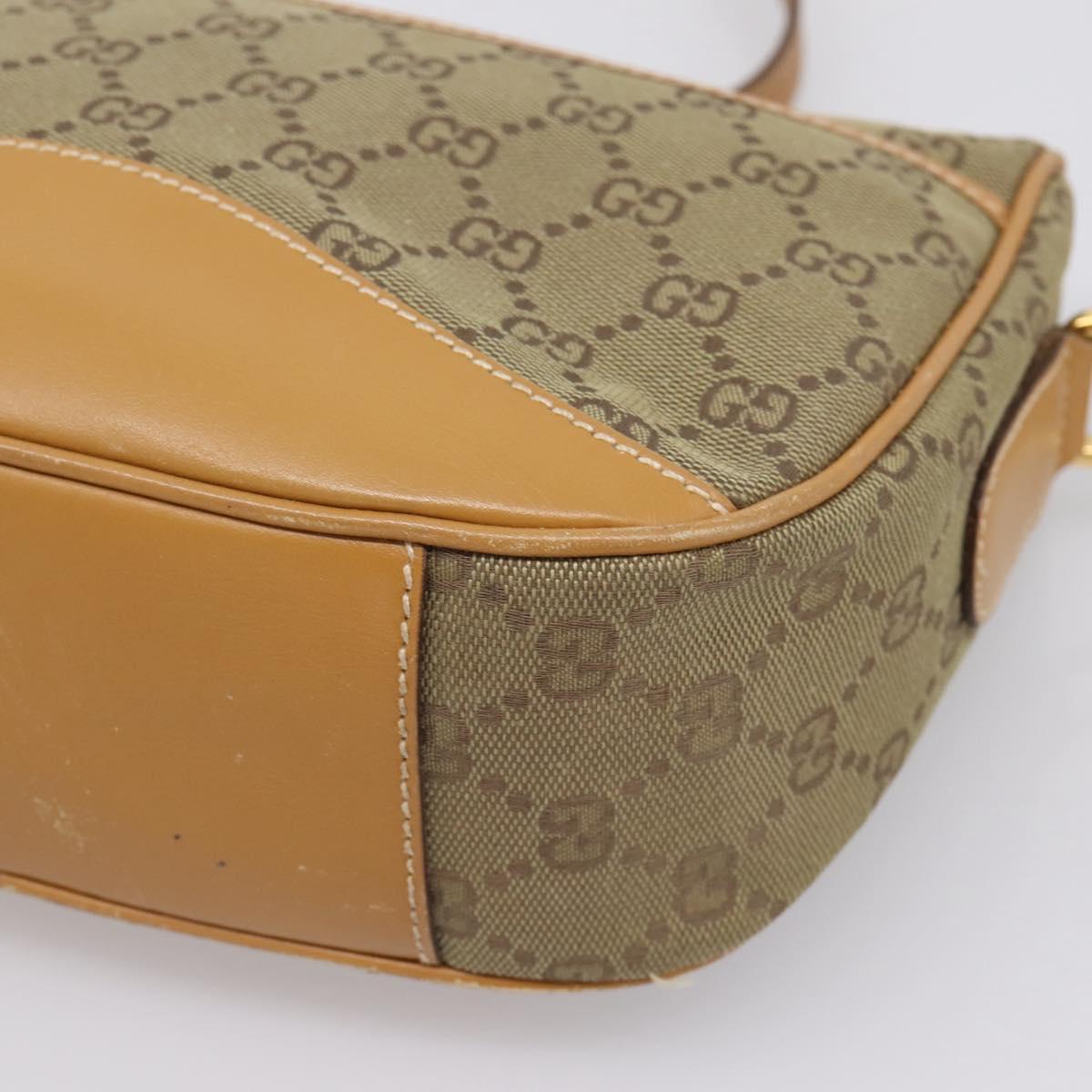GUCCI GG Canvas Shoulder Bag Beige Gold Tone 007 290 4 0209 0 Auth 207728