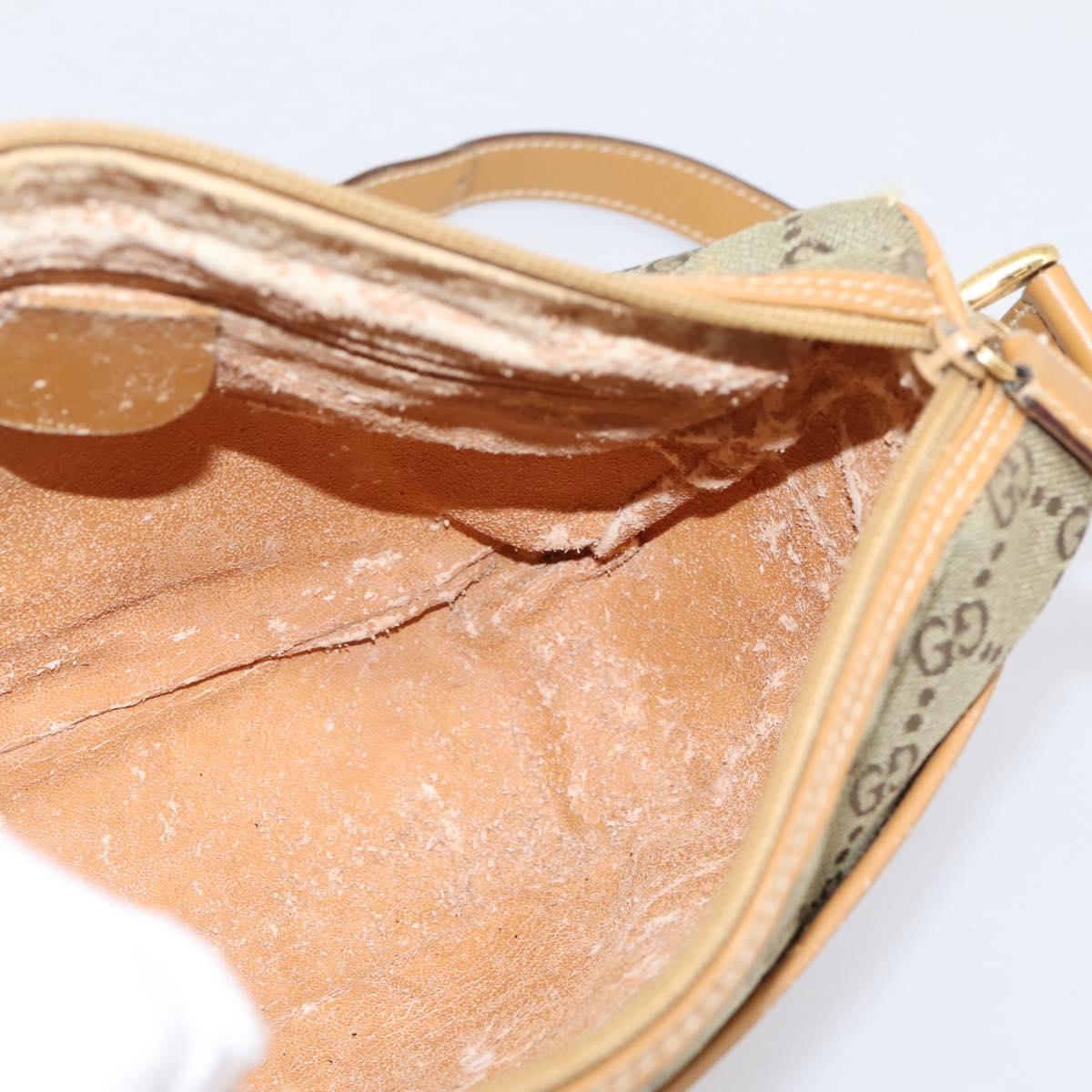 GUCCI GG Canvas Shoulder Bag Beige Gold Tone 007 290 4 0209 0 Auth 207728