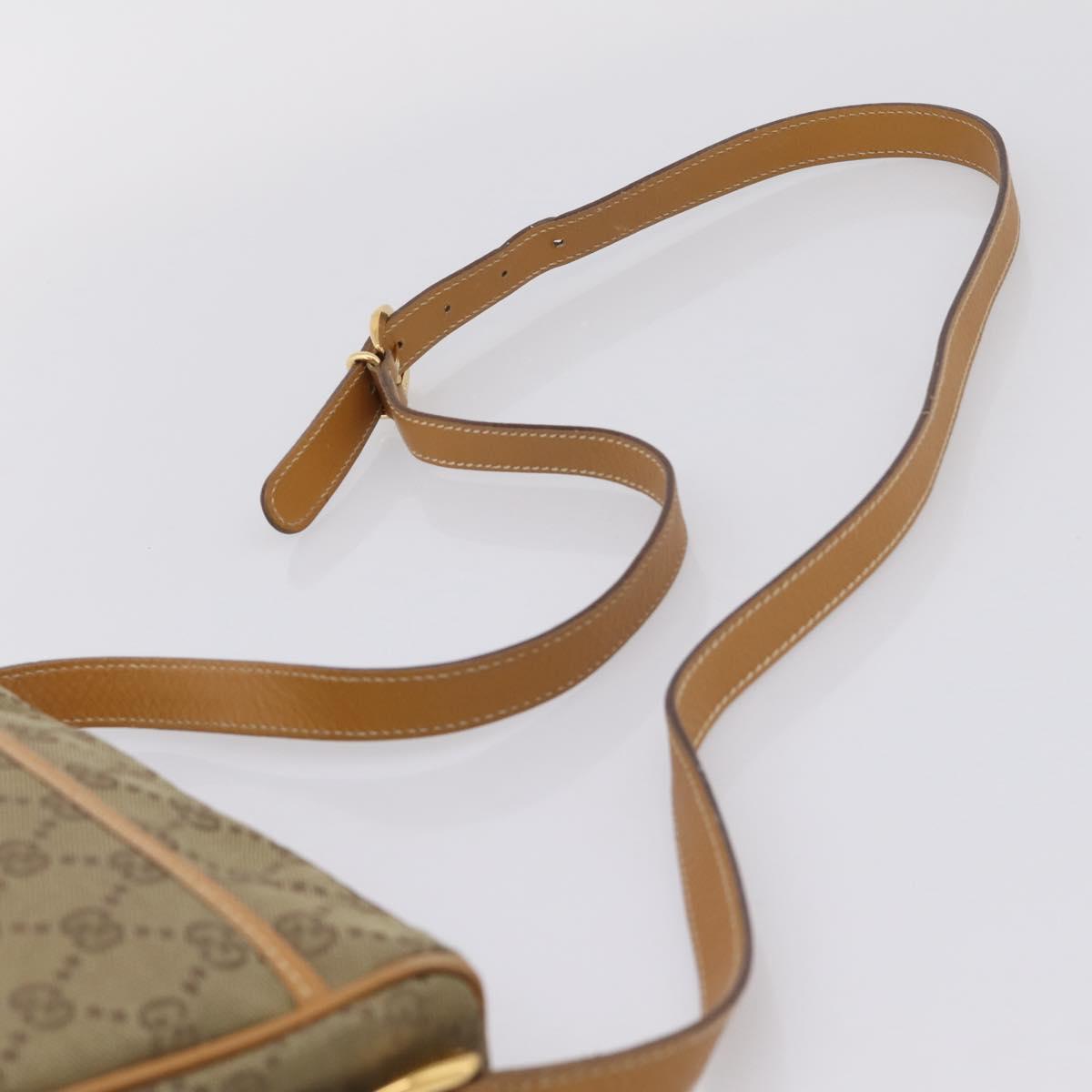 GUCCI GG Canvas Shoulder Bag Beige Gold Tone 007 290 4 0209 0 Auth 207728