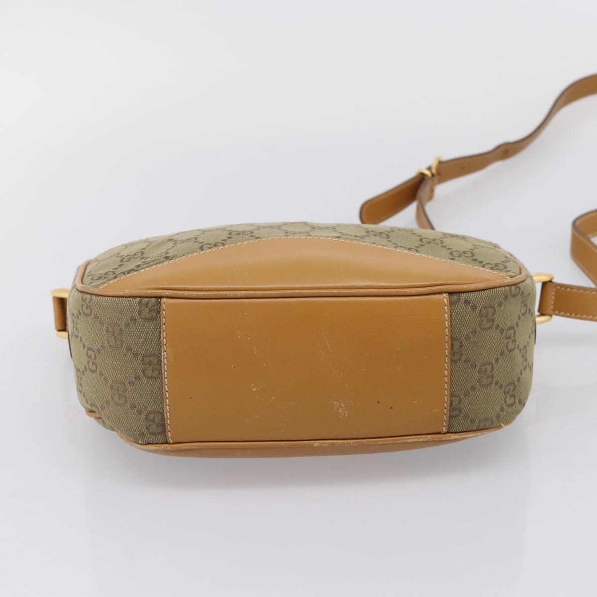 GUCCI GG Canvas Shoulder Bag Beige Gold Tone 007 290 4 0209 0 Auth 207728