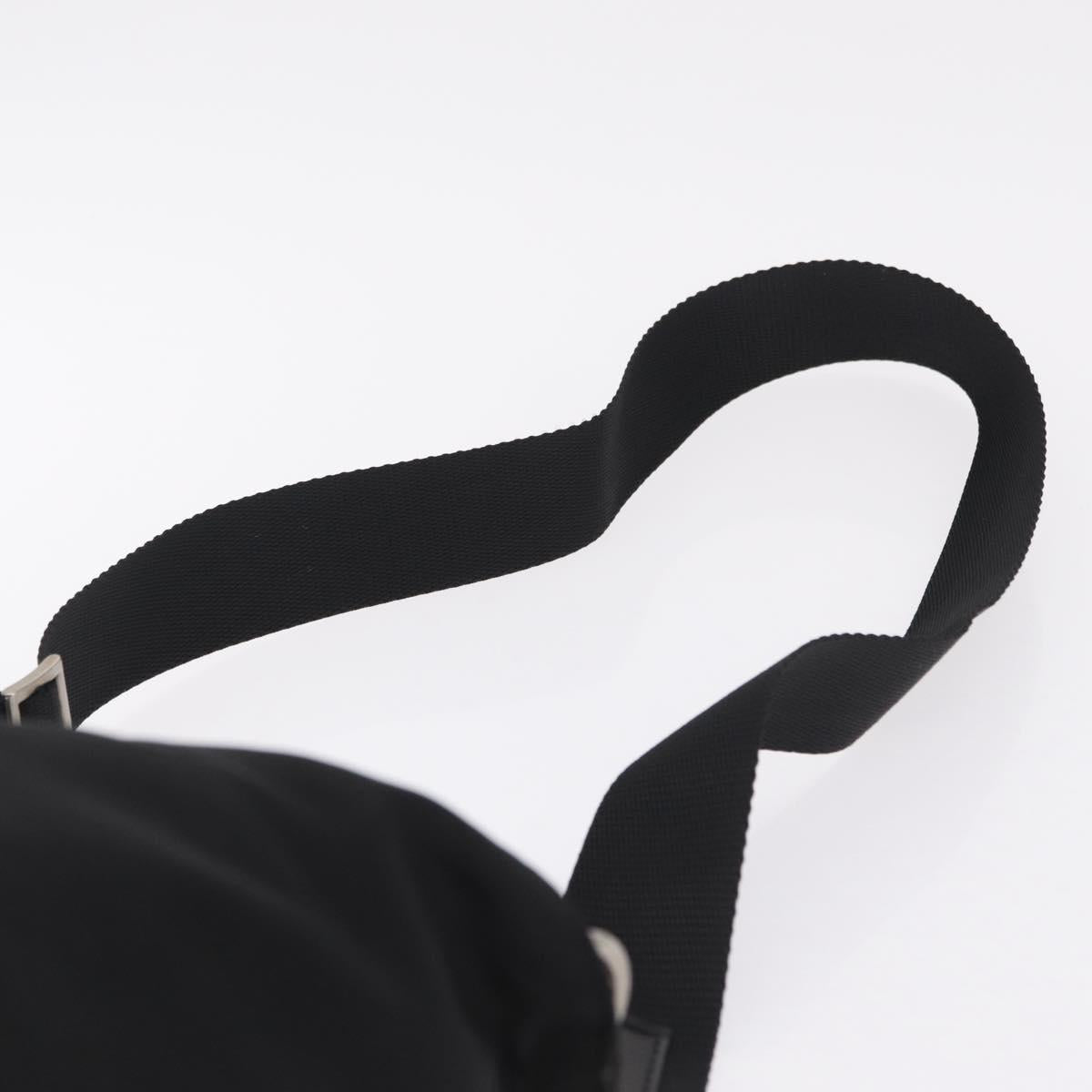 PRADA Hand Bag Nylon 2way Black Silver Auth 207729A