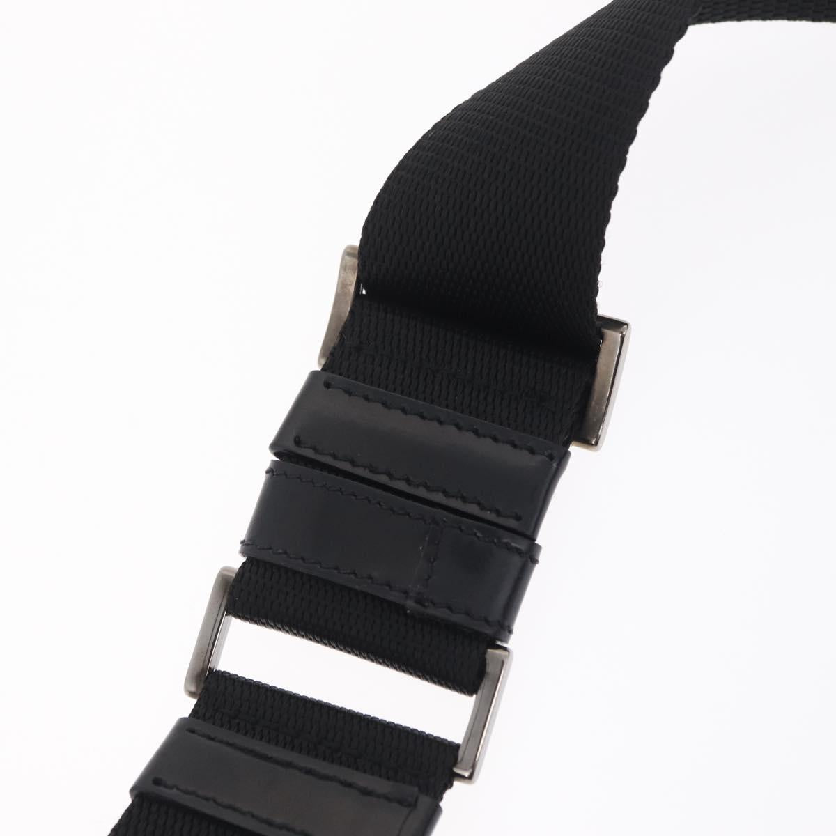 PRADA Hand Bag Nylon 2way Black Silver Auth 207729A