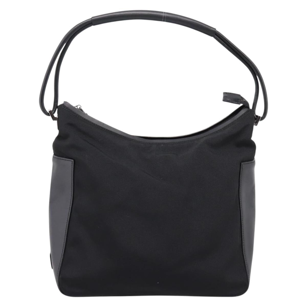 GUCCI Shoulder Bag Canvas Black Silver 001 3766 Auth 207730A