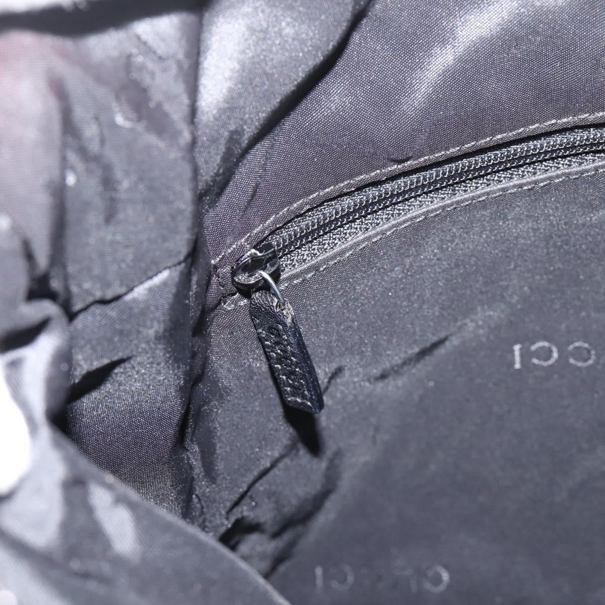 GUCCI Shoulder Bag Canvas Black Silver 001 3766 Auth 207730A