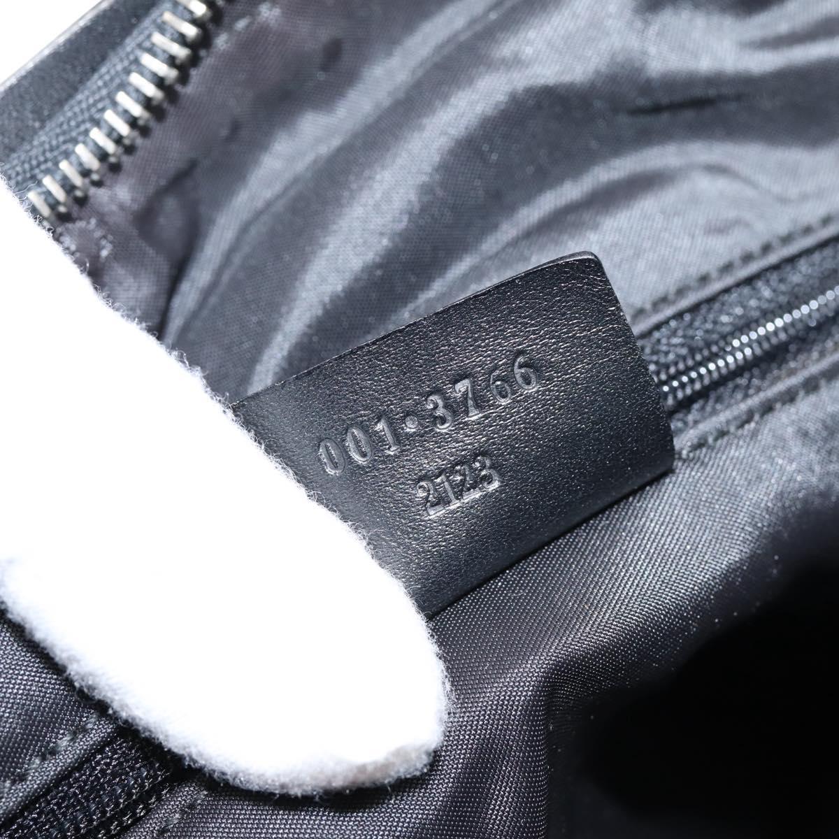 GUCCI Shoulder Bag Canvas Black Silver 001 3766 Auth 207730A