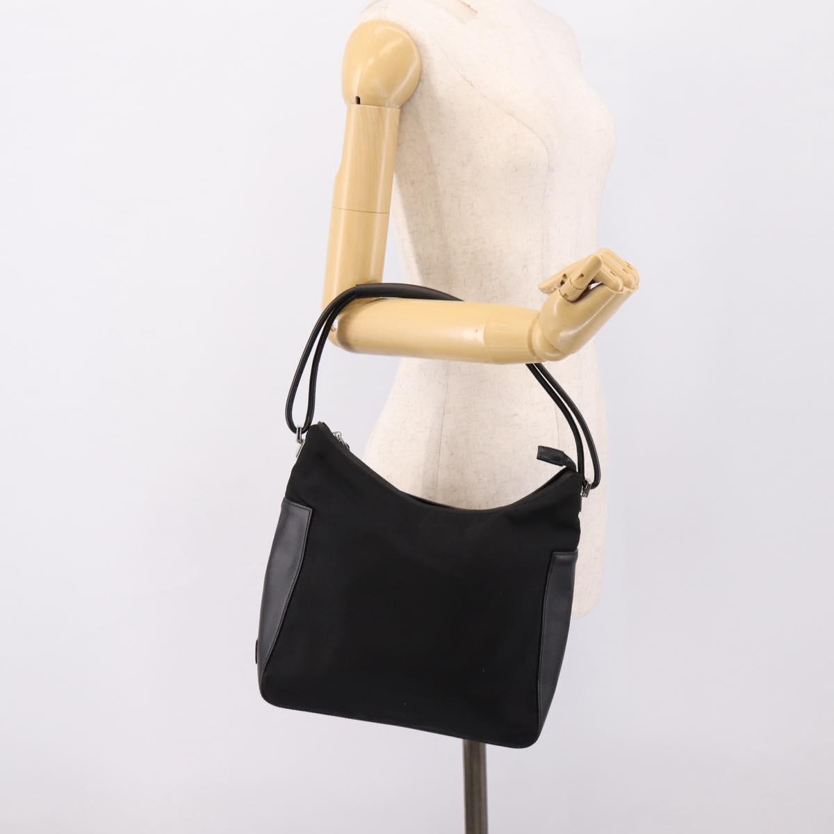 GUCCI Shoulder Bag Canvas Black Silver 001 3766 Auth 207730A