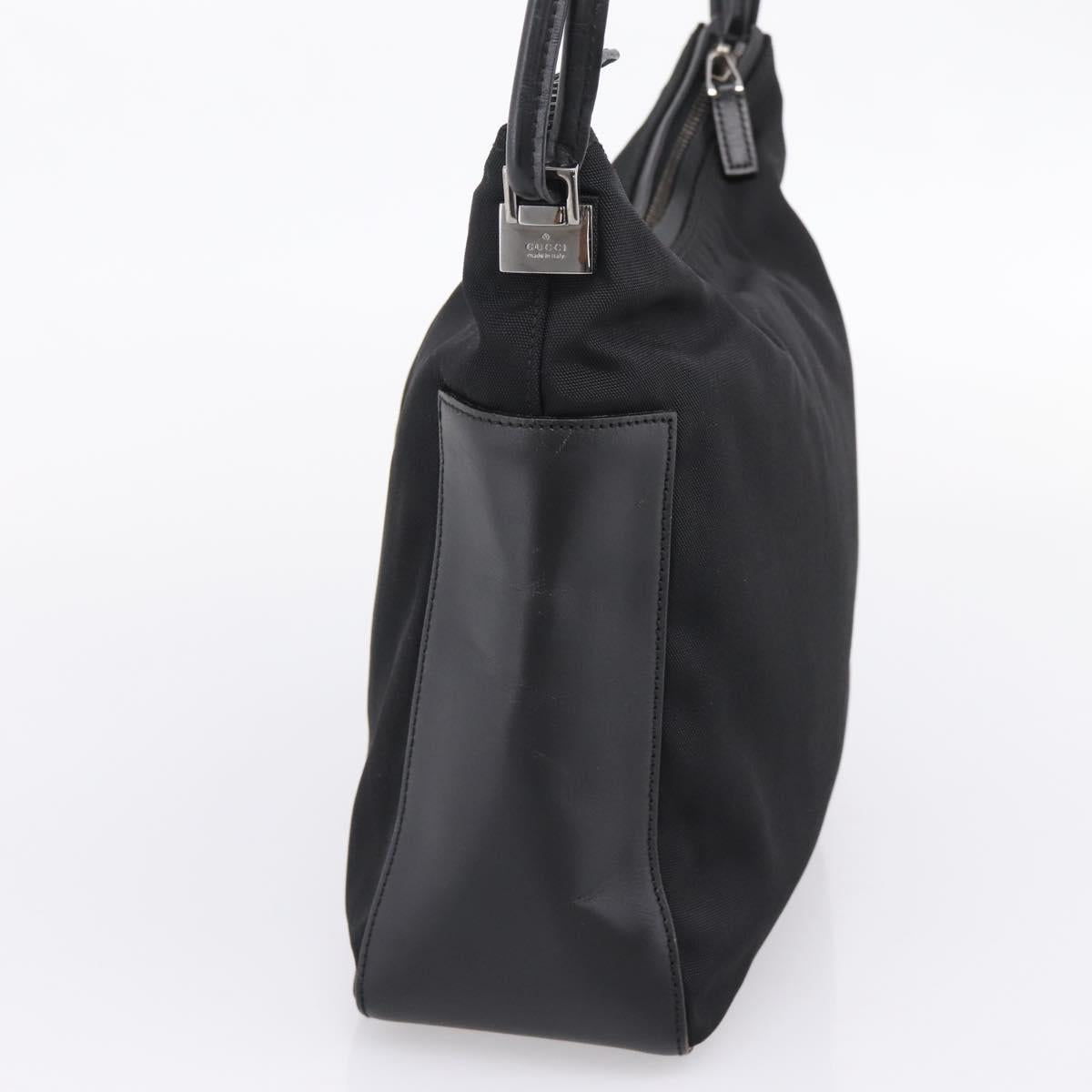 GUCCI Shoulder Bag Canvas Black Silver 001 3766 Auth 207730A