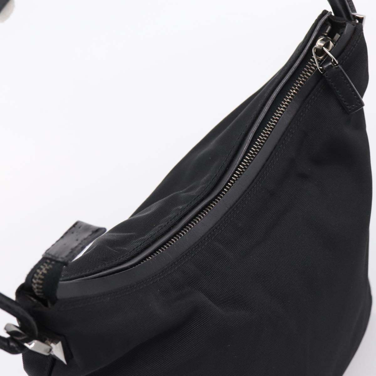 GUCCI Shoulder Bag Canvas Black Silver 001 3766 Auth 207730A