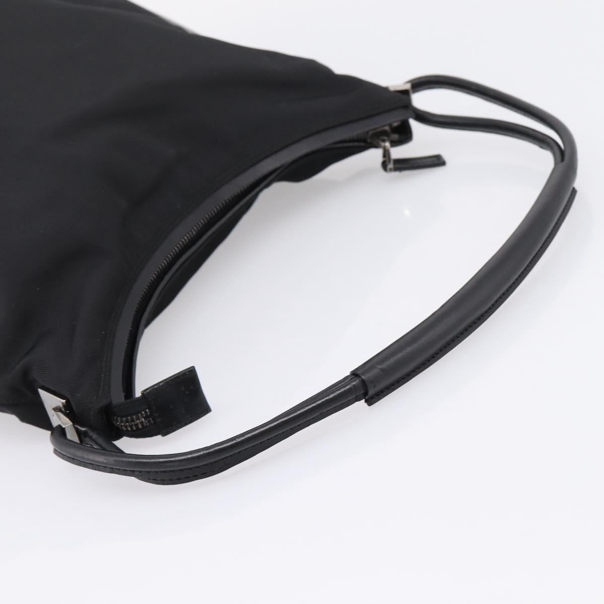 GUCCI Shoulder Bag Canvas Black Silver 001 3766 Auth 207730A
