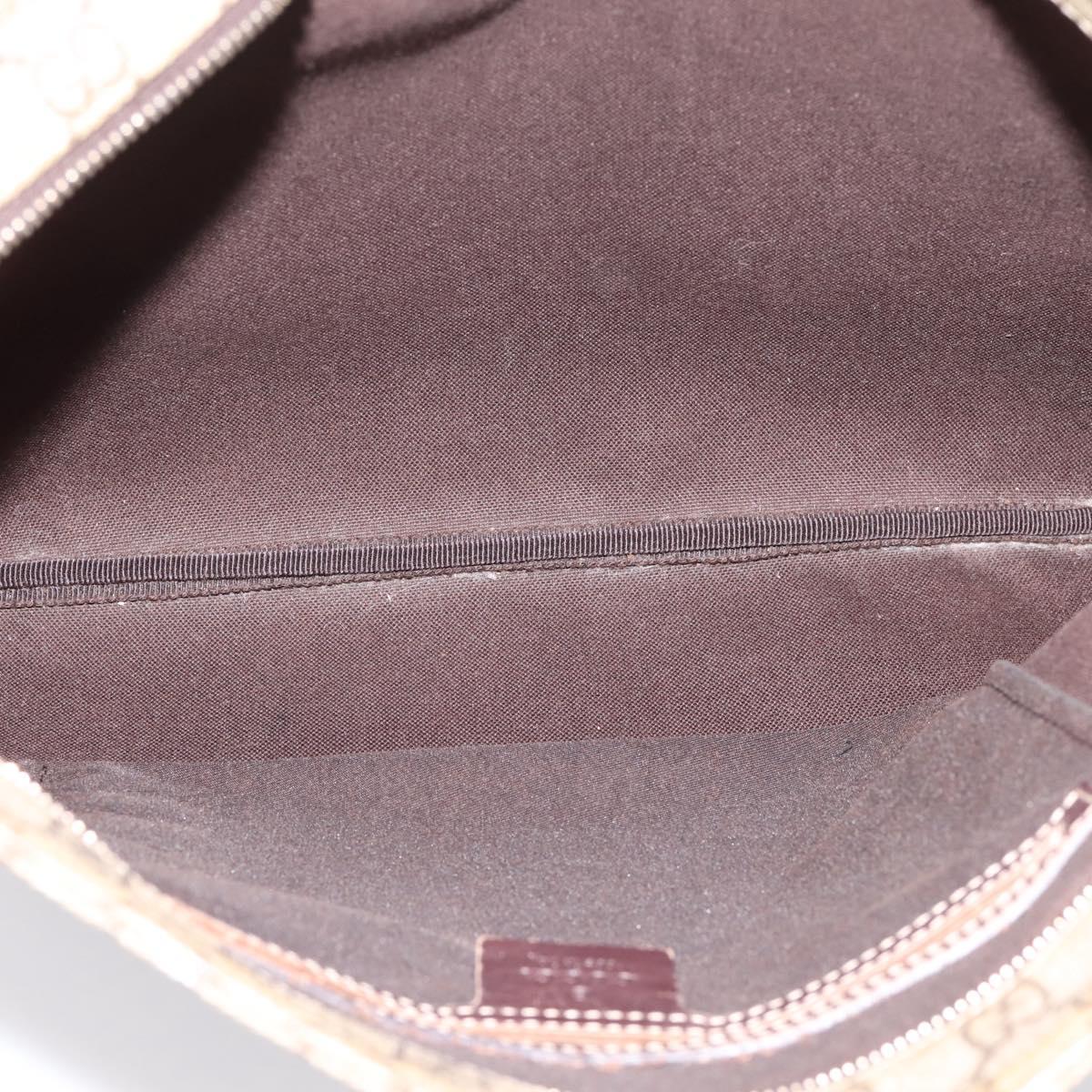 GUCCI GG Supreme Shoulder Bag PVC Beige Gold Tone 201446 Auth 207731A