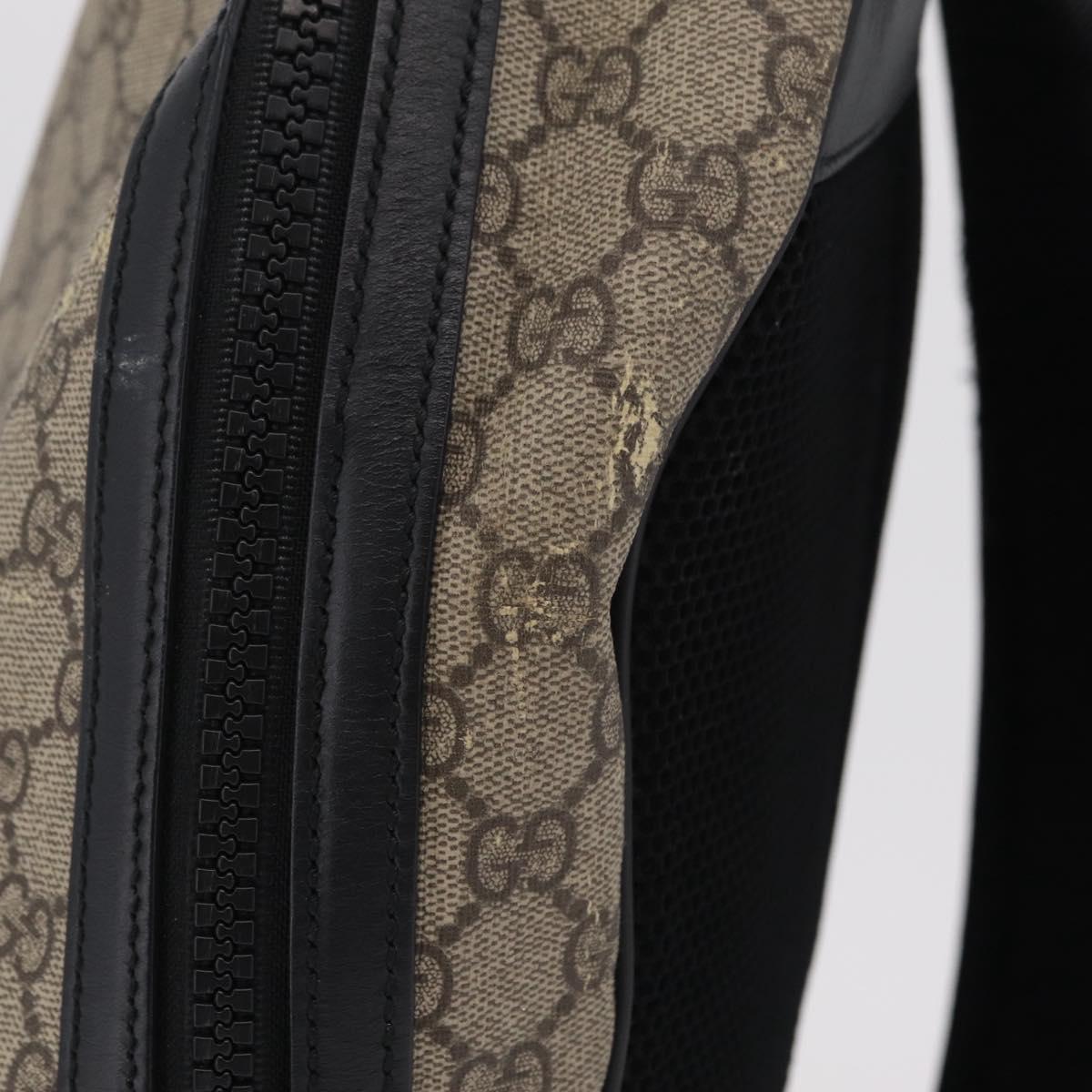 GUCCI GG Supreme Backpack PVC Beige Silver 406370 Auth 207738