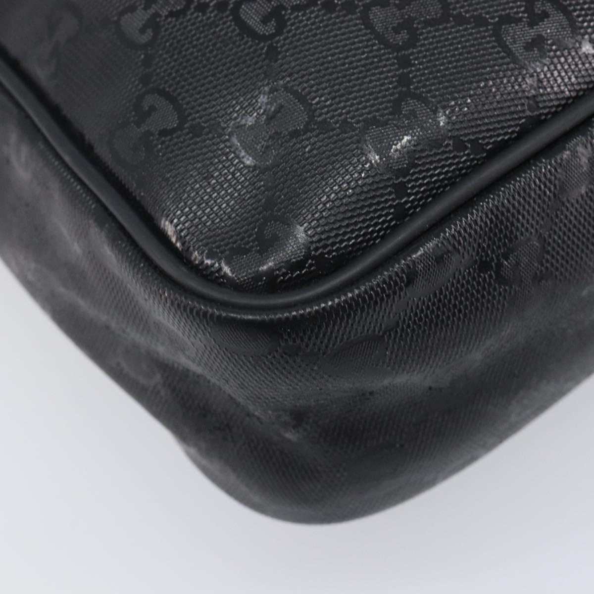 GUCCI GG Implementation Shoulder Bag PVC Black Silver 201448 Auth 207747