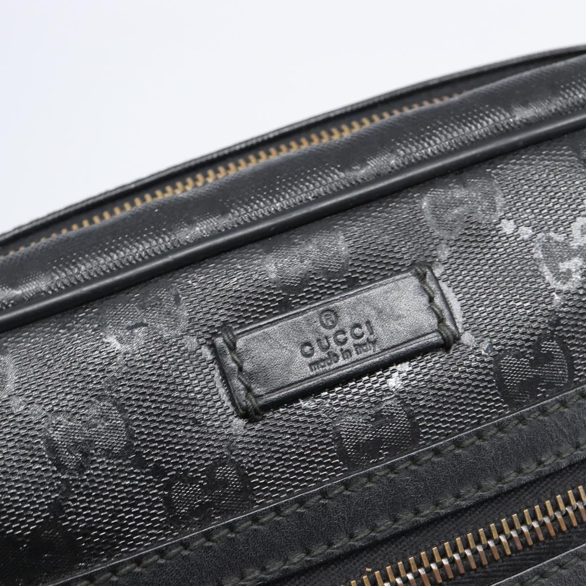 GUCCI GG Implementation Shoulder Bag PVC Black Silver 201448 Auth 207747