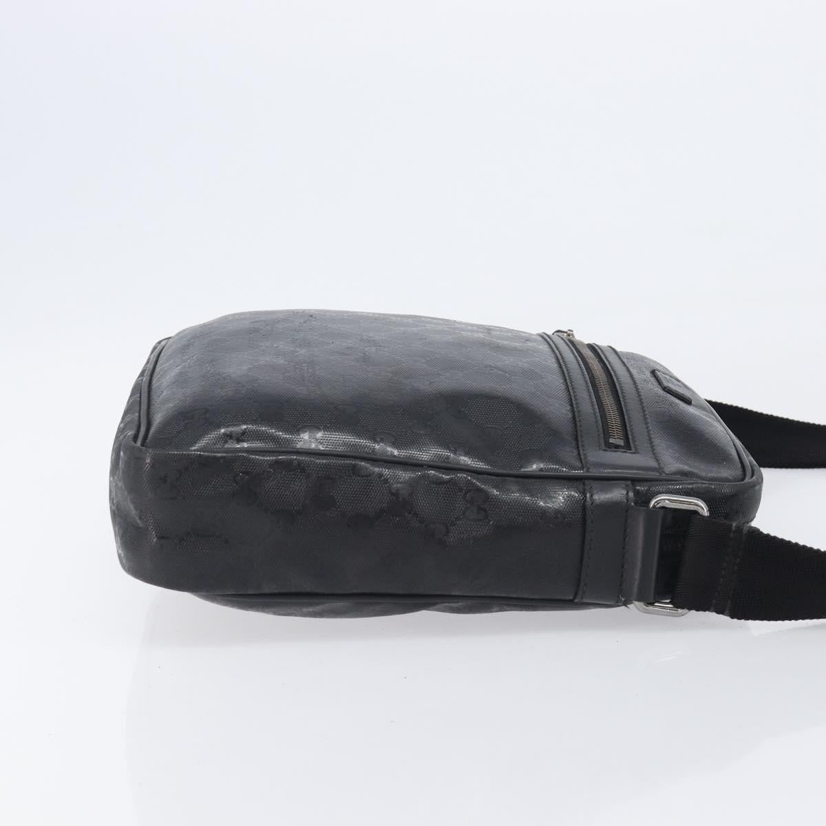 GUCCI GG Implementation Shoulder Bag PVC Black Silver 201448 Auth 207747