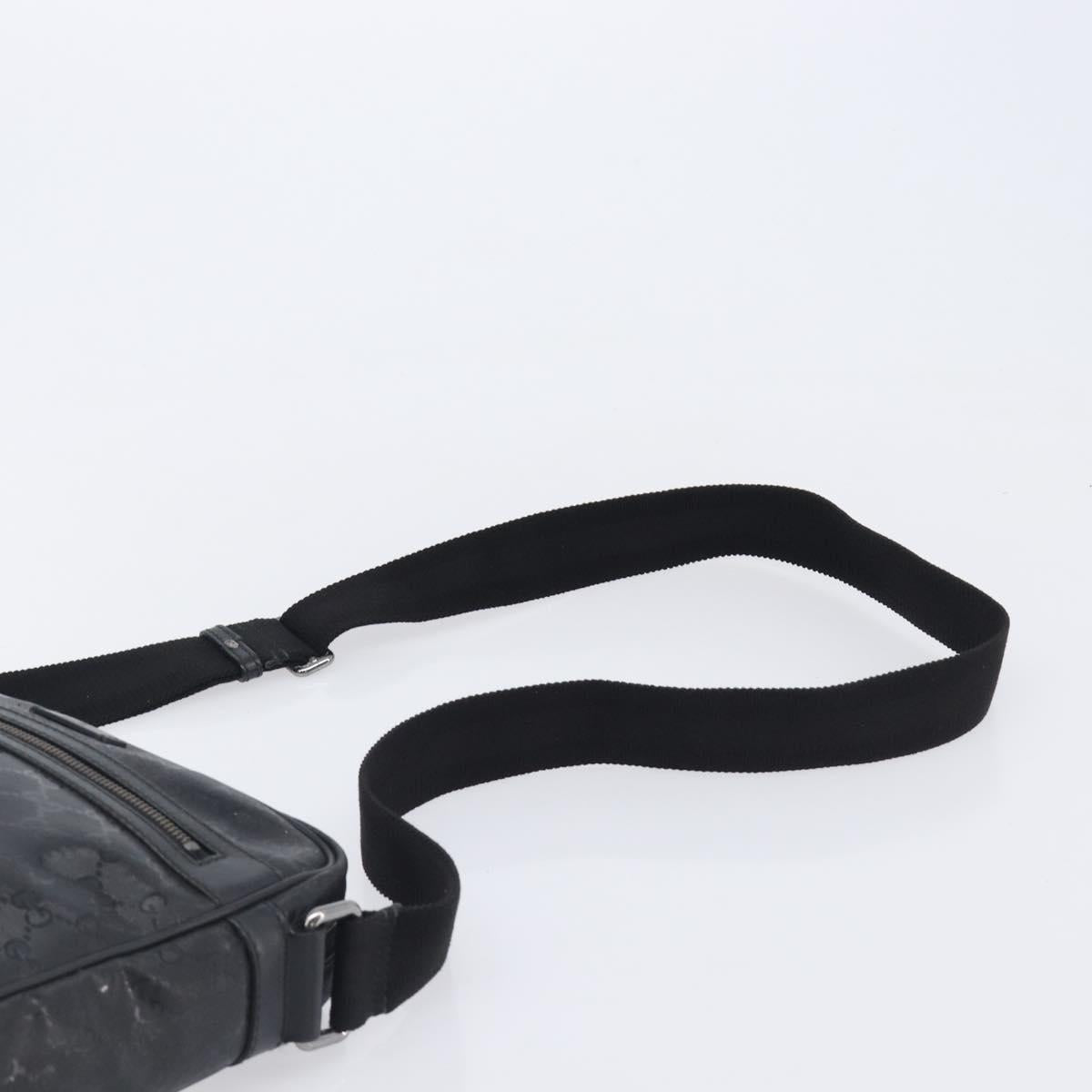 GUCCI GG Implementation Shoulder Bag PVC Black Silver 201448 Auth 207747