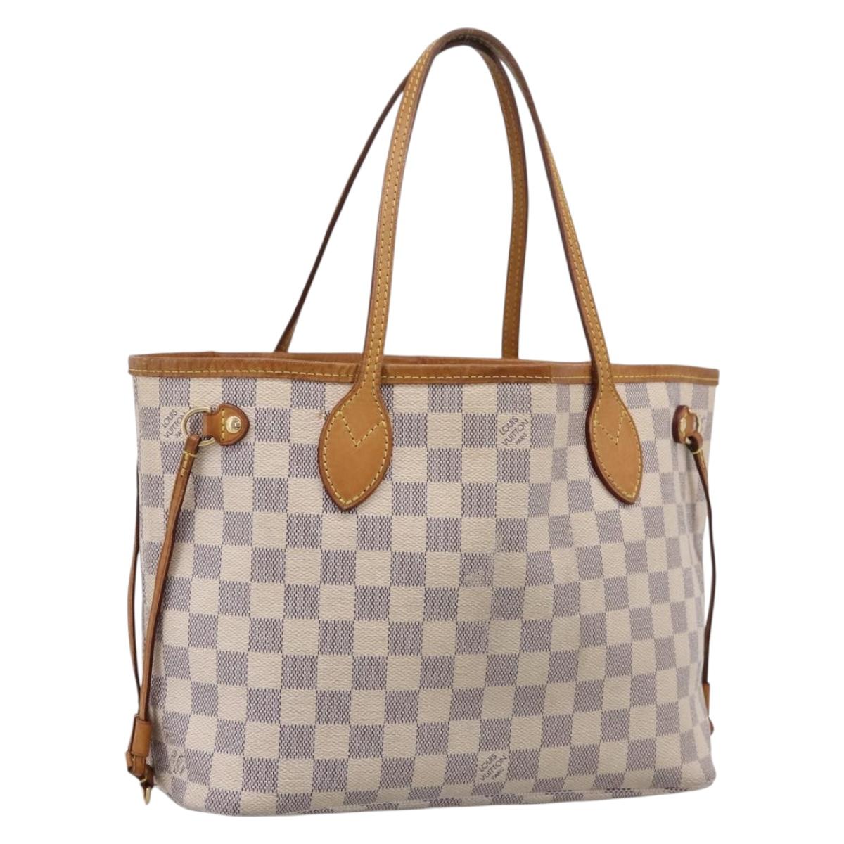LOUIS VUITTON Damier Azur Neverfull PM Tote Bag N41362 LV Auth 207748A