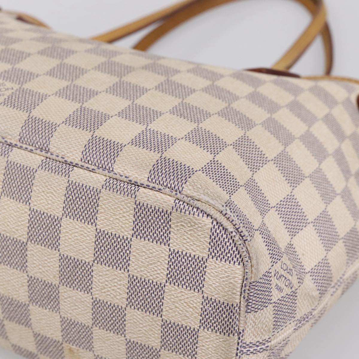 LOUIS VUITTON Damier Azur Neverfull PM Tote Bag N41362 LV Auth 207748A
