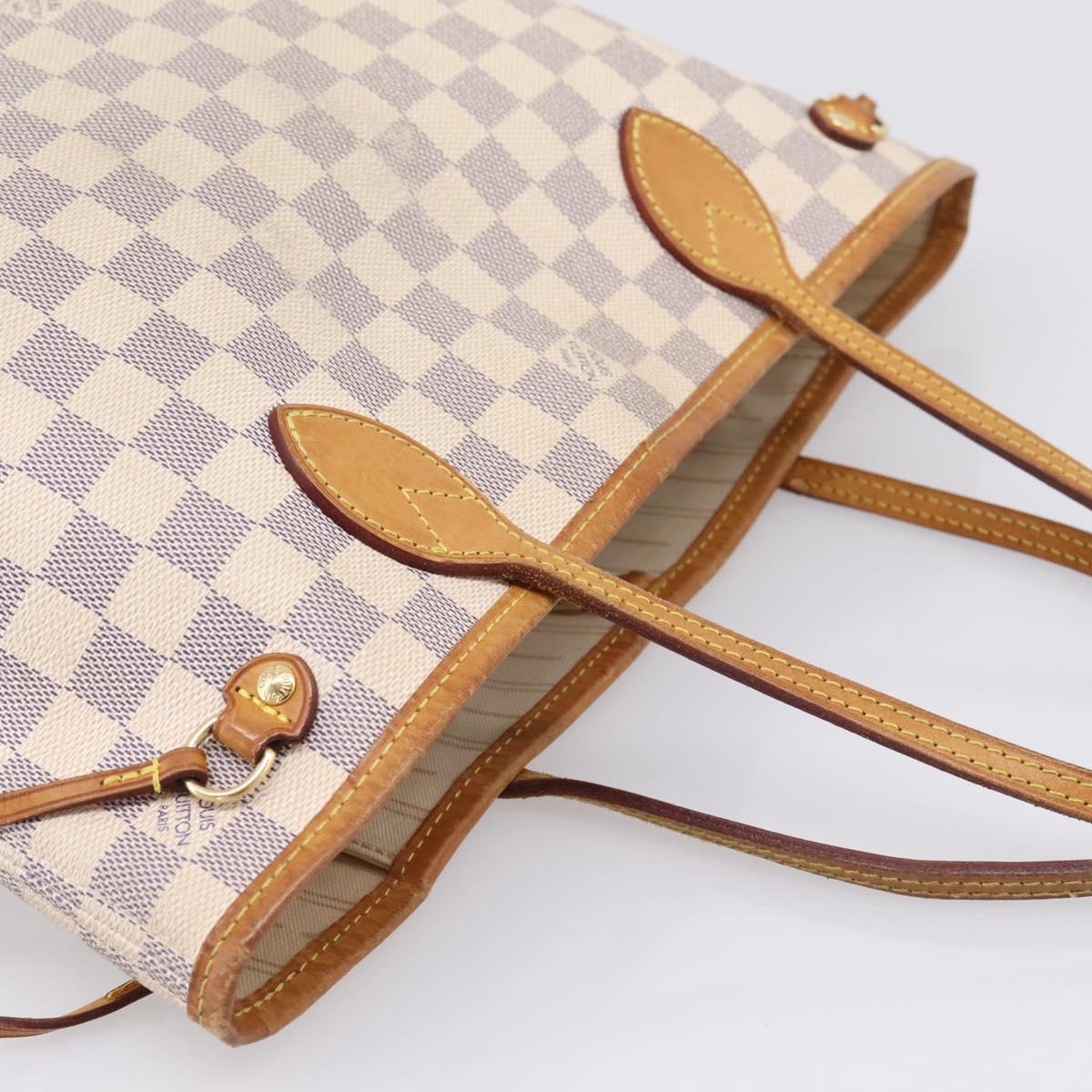 LOUIS VUITTON Damier Azur Neverfull PM Tote Bag N41362 LV Auth 207748A