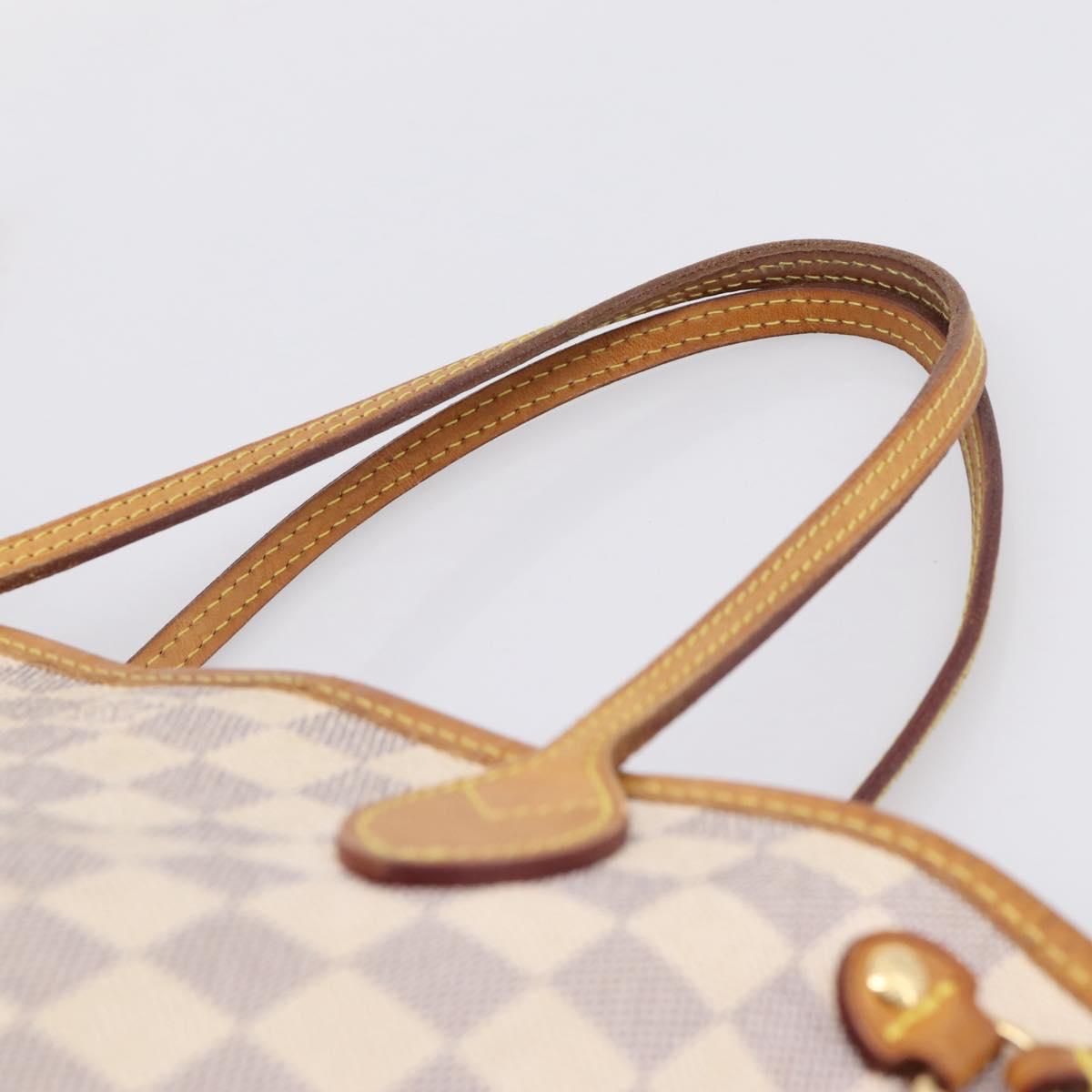 LOUIS VUITTON Damier Azur Neverfull PM Tote Bag N41362 LV Auth 207748A