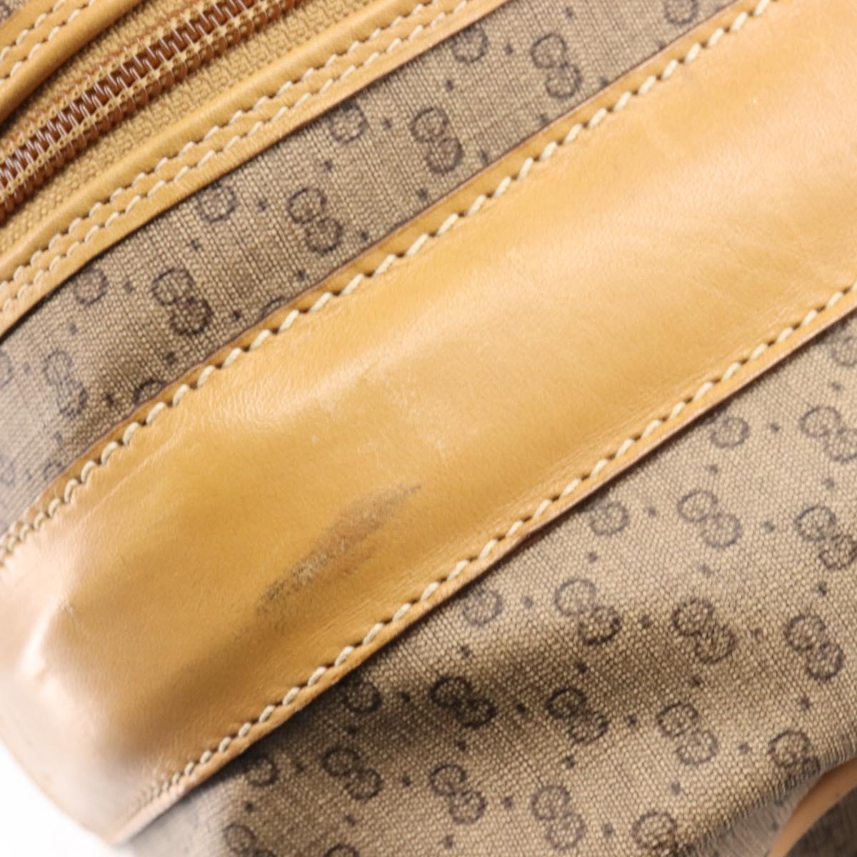 GUCCI Micro GG Trunk PVC Beige Gold Tone 010 3904908 60 Auth 207749A