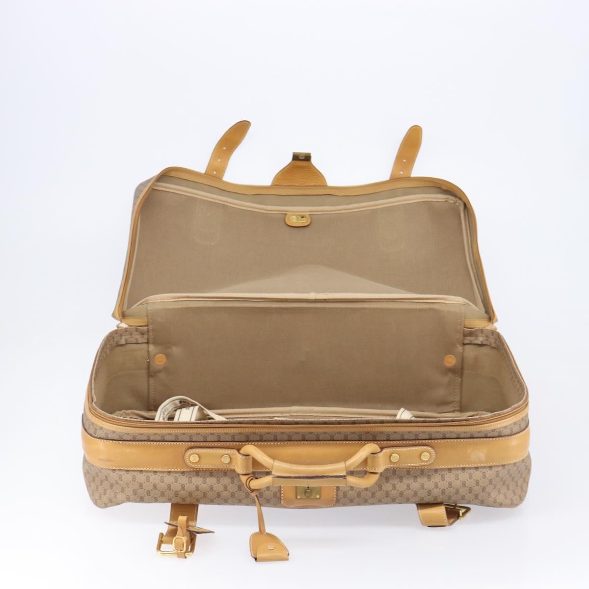 GUCCI Micro GG Trunk PVC Beige Gold Tone 010 3904908 60 Auth 207749A