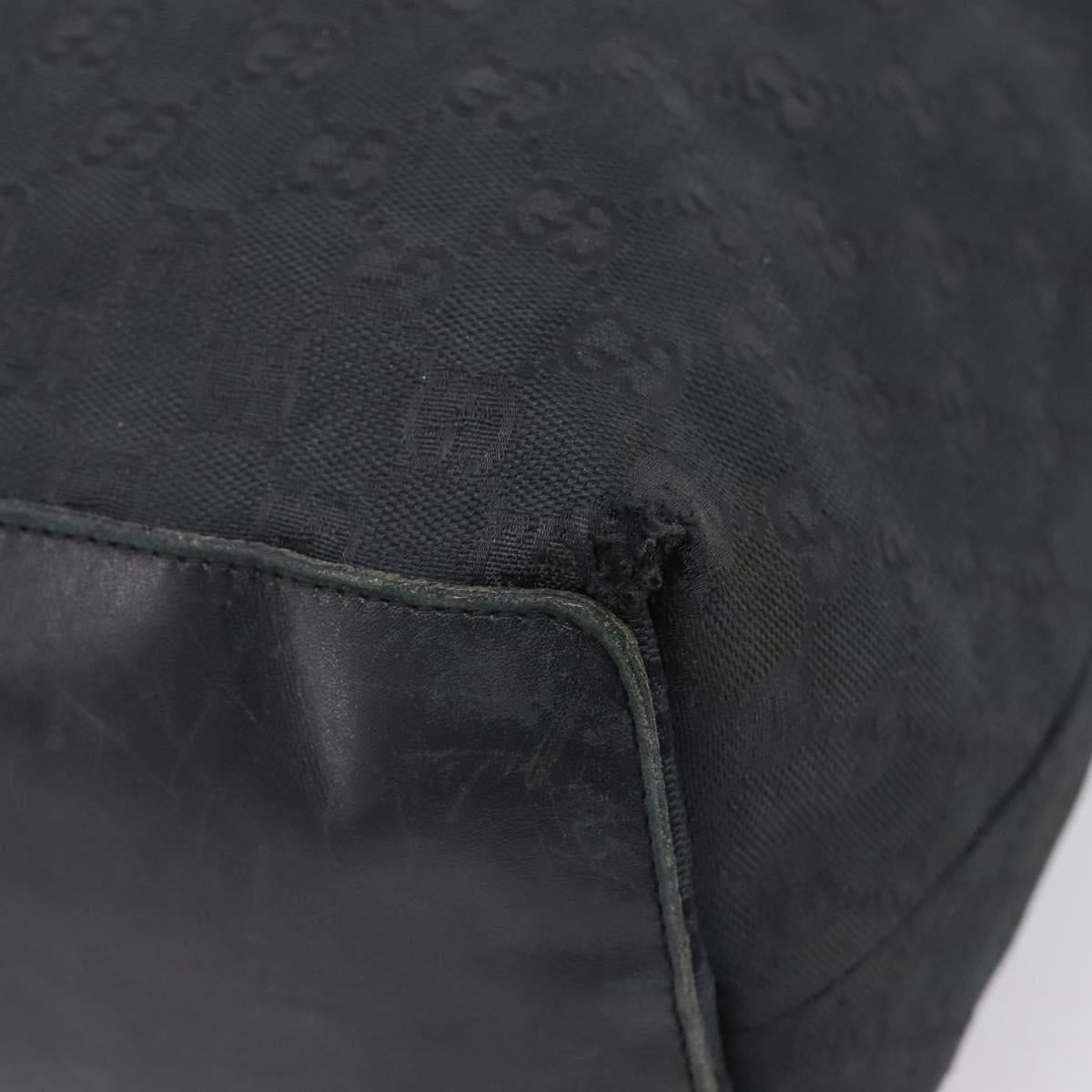 GUCCI GG Canvas Hand Bag Black Gold Tone 002 1097 Auth 207751
