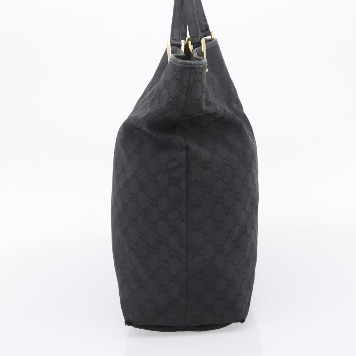 GUCCI GG Canvas Hand Bag Black Gold Tone 002 1097 Auth 207751