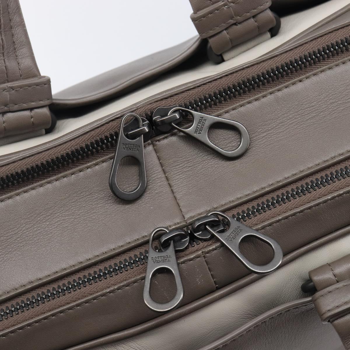 Bottega Veneta INTRECCIATO Business Bag Leather 2way Gray Auth 207753A