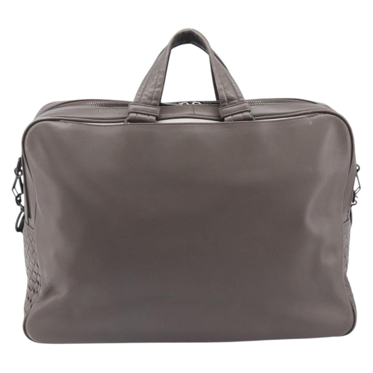 Bottega Veneta INTRECCIATO Business Bag Leather 2way Gray Auth 207753A