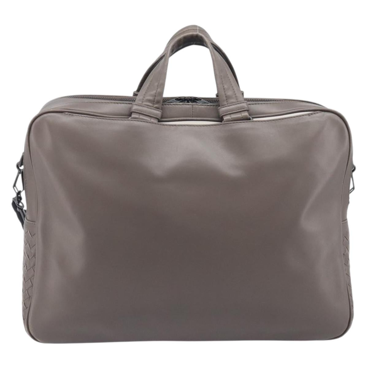 Bottega Veneta INTRECCIATO Business Bag Leather 2way Gray Auth 207753A