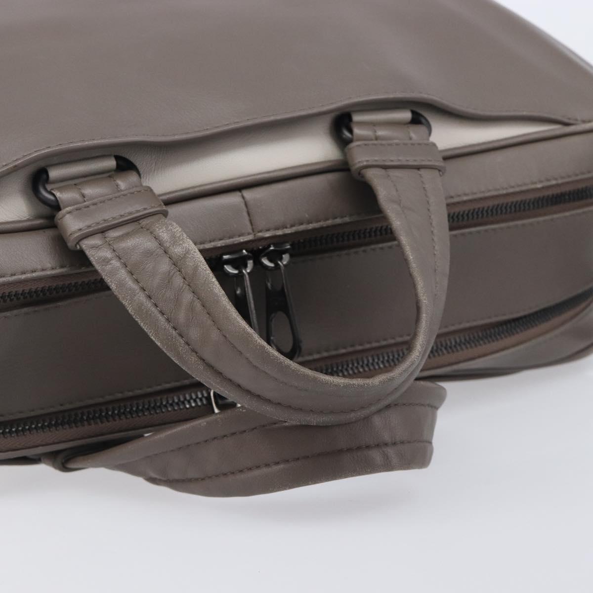 Bottega Veneta INTRECCIATO Business Bag Leather 2way Gray Auth 207753A